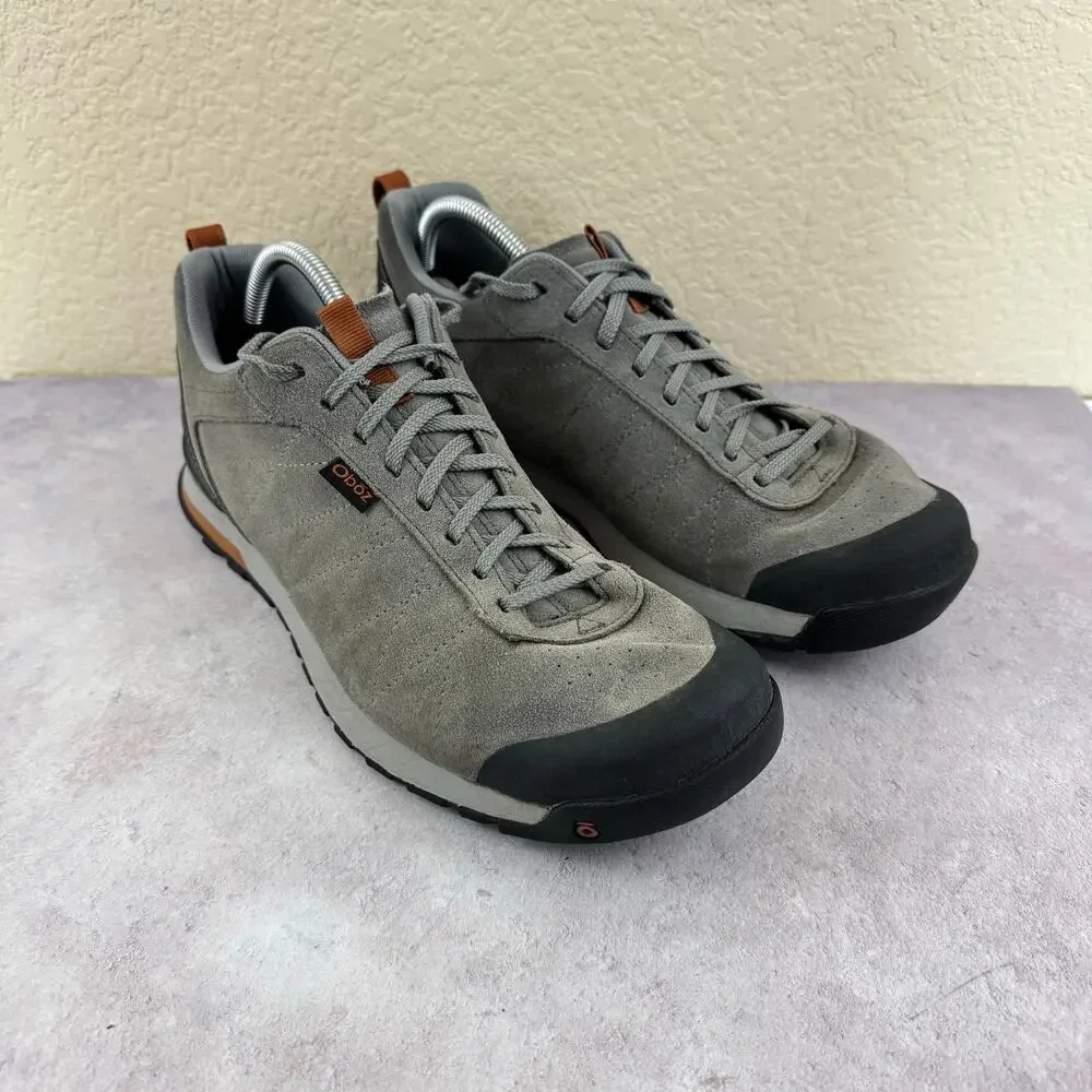 Oboz Bozeman Low Gray Suede Leather Hiking Trail Shoes Mens Size US 11.5